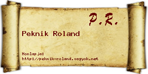 Peknik Roland névjegykártya